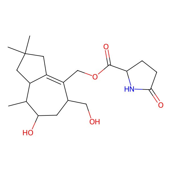 2D Structure of 5alpha,12-dihydroxy-1-tremulen-11-yl 2(S)-pyroglutamate