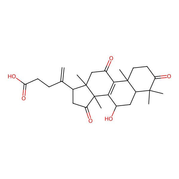 2D Structure of (5alpha,7beta)-7-Hydroxy-4,4,14-trimethyl-3,11,15-trioxo-chola-8,20-dien-24-oic acid