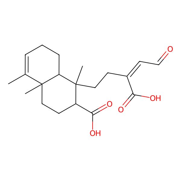 2D Structure of (5alpha,8alpha,9R,10beta)-15-Oxocleroda-3,13-diene-16,17-dioic acid 2D Structure of (5alpha,8alpha,9R,10beta)-15-Oxocleroda-3,13-diene-16,17-dioic acid