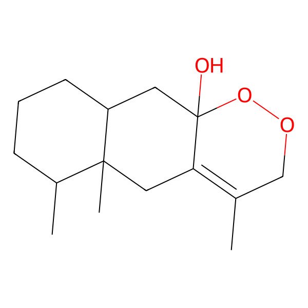 2D Structure of (5aR,6S,9aR,10aS)-4,5a,6-trimethyl-3,5,6,7,8,9,9a,10-octahydrobenzo[g][1,2]benzodioxin-10a-ol