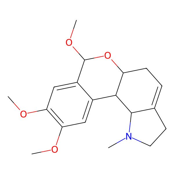 2D Structure of (5aS,7R,11bR,11cR)-7,9,10-trimethoxy-1-methyl-3,5,5a,7,11b,11c-hexahydro-2H-isochromeno[3,4-g]indole