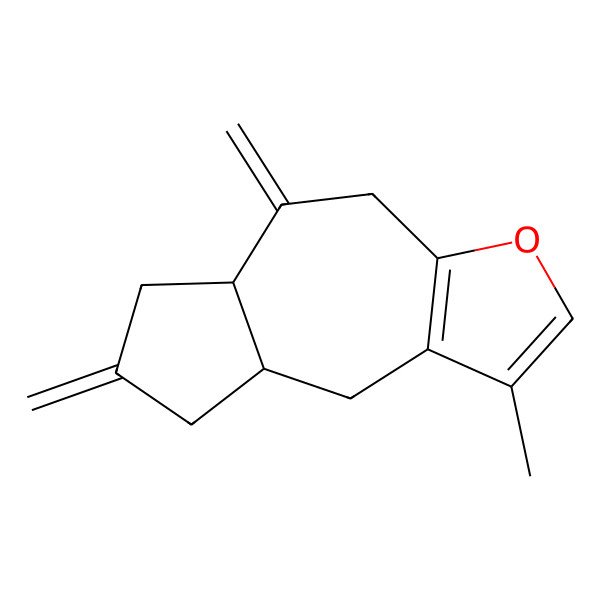 2D Structure of (5aS,8aS)-1-methyl-5,7-dimethylidene-4,5a,6,8,8a,9-hexahydroazuleno[6,5-b]furan