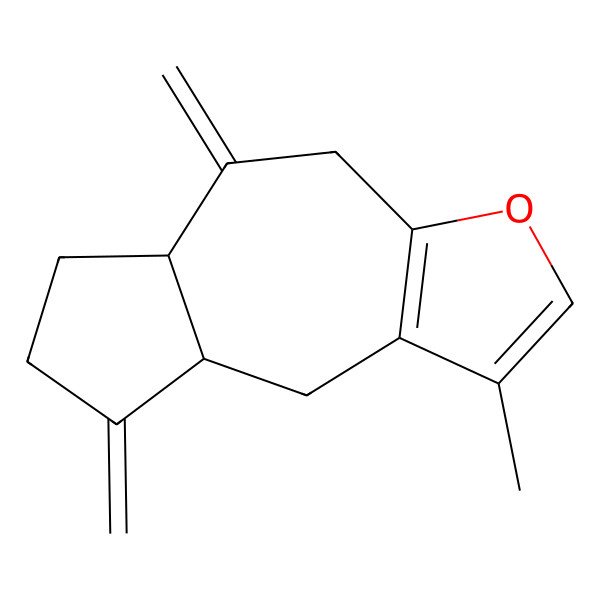 2D Structure of (5aS,8aS)-1-methyl-5,8-dimethylidene-4,5a,6,7,8a,9-hexahydroazuleno[6,5-b]furan