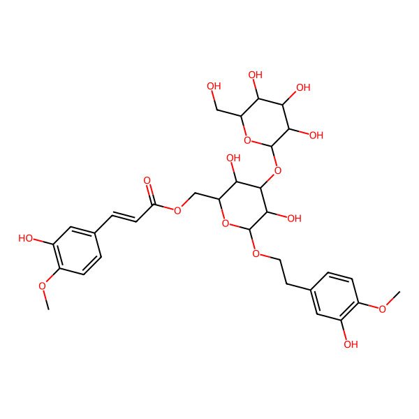 2D Structure of [(2R,3R,4S,5S,6R)-3,5-dihydroxy-6-[2-(3-hydroxy-4-methoxyphenyl)ethoxy]-4-[(2S,3S,4S,5S,6R)-3,4,5-trihydroxy-6-(hydroxymethyl)oxan-2-yl]oxyoxan-2-yl]methyl (E)-3-(3-hydroxy-4-methoxyphenyl)prop-2-enoate