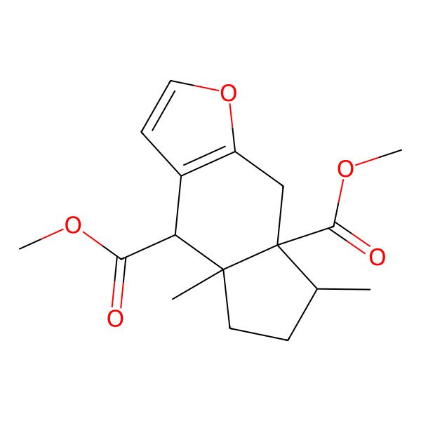 2D Structure of dimethyl (4R,4aR,7R,7aS)-4a,7-dimethyl-5,6,7,8-tetrahydro-4H-cyclopenta[f][1]benzofuran-4,7a-dicarboxylate