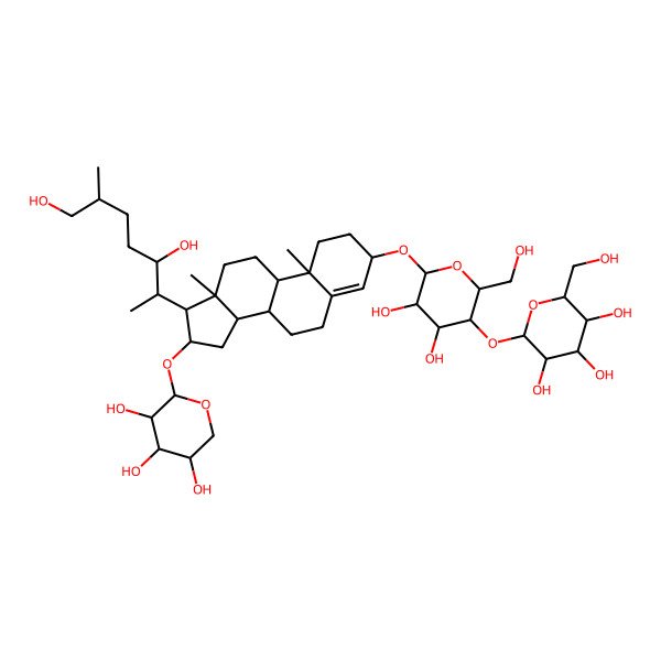 2D Structure of (2S,3R,4S,5S,6R)-2-[(2R,3R,4R,5R,6R)-6-[[(3S,8S,9S,10R,13S,14S,16S,17R)-17-[(2S,3S,6S)-3,7-dihydroxy-6-methylheptan-2-yl]-10,13-dimethyl-16-[(2S,3R,4S,5R)-3,4,5-trihydroxyoxan-2-yl]oxy-2,3,6,7,8,9,11,12,14,15,16,17-dodecahydro-1H-cyclopenta[a]phenanthren-3-yl]oxy]-4,5-dihydroxy-2-(hydroxymethyl)oxan-3-yl]oxy-6-(hydroxymethyl)oxane-3,4,5-triol
