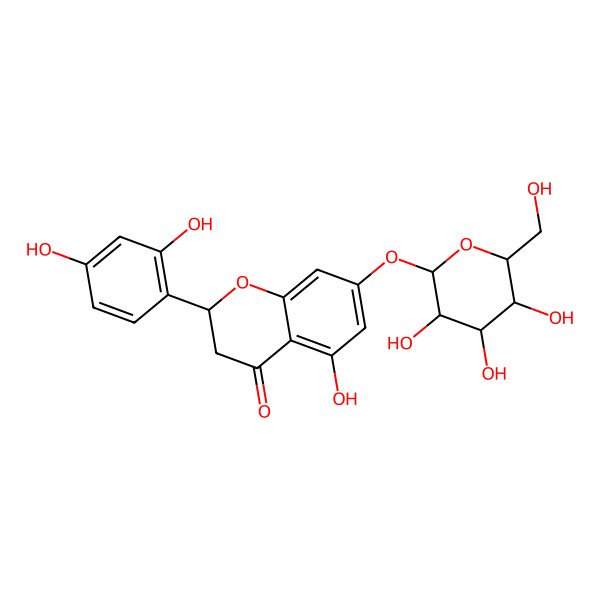 2D Structure of (2S)-2-(2,4-dihydroxyphenyl)-5-hydroxy-7-[(2S,3R,4S,5S,6R)-3,4,5-trihydroxy-6-(hydroxymethyl)oxan-2-yl]oxy-2,3-dihydrochromen-4-one