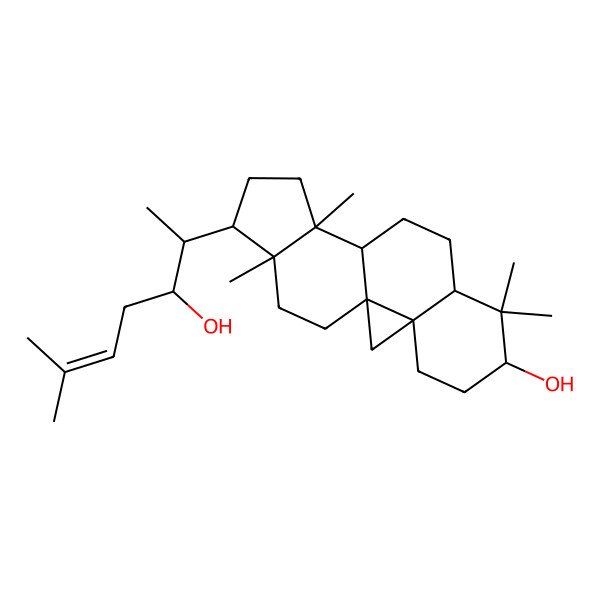 2D Structure of 15-(3-Hydroxy-6-methylhept-5-en-2-yl)-7,7,12,16-tetramethylpentacyclo[9.7.0.01,3.03,8.012,16]octadecan-6-ol