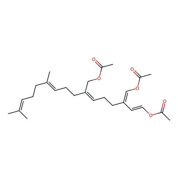2D Structure of [(2Z,5E)-2-[(E,4E)-6-acetyloxy-4-(acetyloxymethylidene)hex-5-enylidene]-6,10-dimethylundeca-5,9-dienyl] acetate