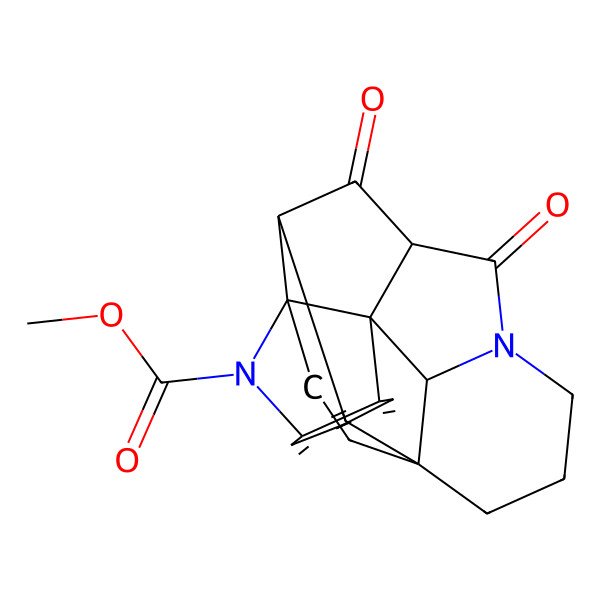 2D Structure of methyl (1R,4R,12R,13S,16S,18R)-15,17-dioxo-5,14-diazaheptacyclo[12.5.3.01,13.04,12.04,18.06,11.012,16]docosa-6,8,10-triene-5-carboxylate