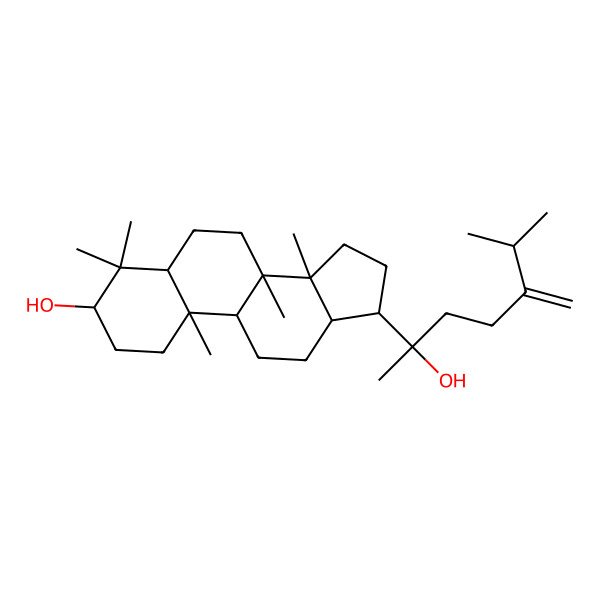 2D Structure of 17-(2-hydroxy-6-methyl-5-methylideneheptan-2-yl)-4,4,8,10,14-pentamethyl-2,3,5,6,7,9,11,12,13,15,16,17-dodecahydro-1H-cyclopenta[a]phenanthren-3-ol