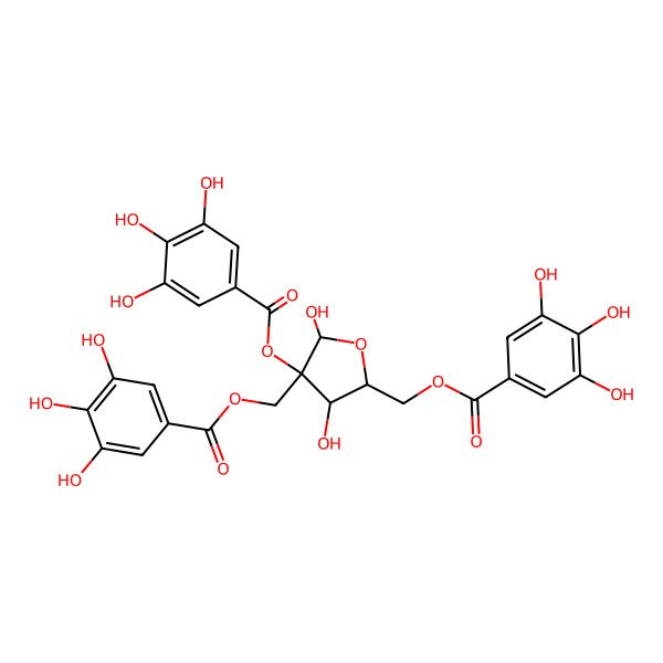 2D Structure of [(2R,3R,4R,5R)-3,5-dihydroxy-4-(3,4,5-trihydroxybenzoyl)oxy-4-[(3,4,5-trihydroxybenzoyl)oxymethyl]oxolan-2-yl]methyl 3,4,5-trihydroxybenzoate