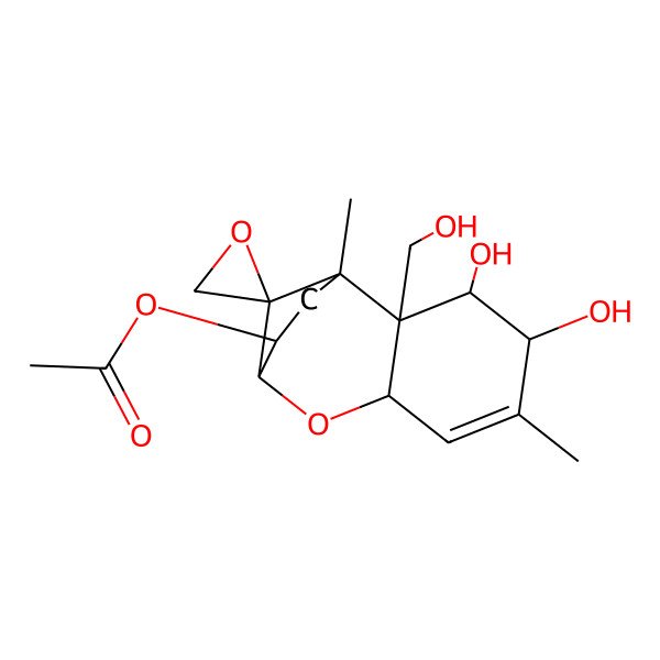 2D Structure of [3,4-Dihydroxy-2-(hydroxymethyl)-1,5-dimethylspiro[8-oxatricyclo[7.2.1.02,7]dodec-5-ene-12,2'-oxirane]-10-yl] acetate