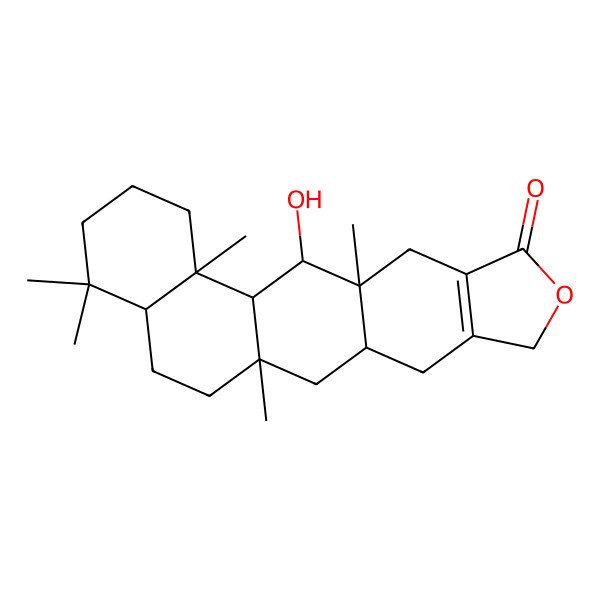 2D Structure of (1S,3R,11R,12R,13S,14S,19S)-12-hydroxy-1,11,14,18,18-pentamethyl-7-oxapentacyclo[11.8.0.03,11.05,9.014,19]henicos-5(9)-en-8-one