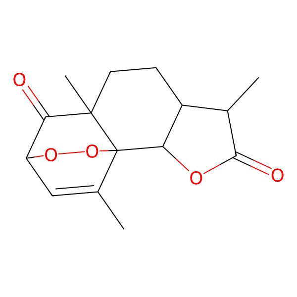 2D Structure of (1R,2S,5S,6S,9R,11S)-5,9,14-trimethyl-3,12,13-trioxatetracyclo[9.2.2.01,9.02,6]pentadec-14-ene-4,10-dione