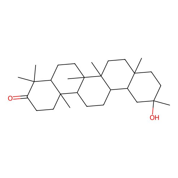 2D Structure of 11-hydroxy-4,4,6a,6b,8a,11,14b-heptamethyl-2,4a,5,6,6a,7,8,9,10,12,12a,13,14,14a-tetradecahydro-1H-picen-3-one