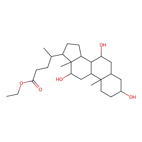 2D Structure of 5beta-Cholanic acid-3alpha,7alpha,12alpha-triol ethyl ester
