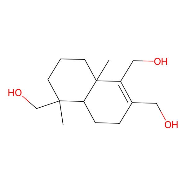 2D Structure of 5beta,8Abeta-dimethyl-3,4,4abeta,5,6,7,8,8a-octahydronaphthalene-1,2,5alpha-trimethanol