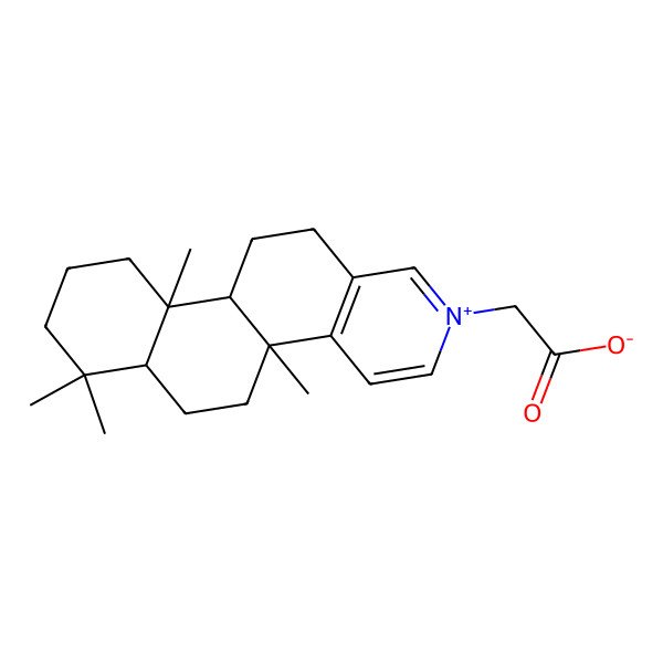 2D Structure of 2-[(4bR,10aS)-4b,7,7,10a-tetramethyl-6,6a,8,9,10,10b,11,12-octahydro-5H-naphtho[2,1-f]isoquinolin-2-ium-2-yl]acetate