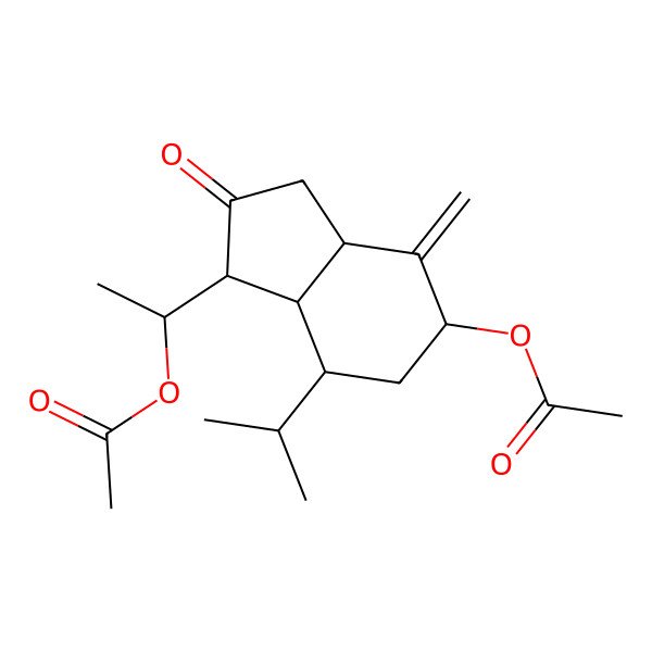 2D Structure of [(1S,3aR,5S,7S,7aS)-1-[(1S)-1-acetyloxyethyl]-4-methylidene-2-oxo-7-propan-2-yl-3,3a,5,6,7,7a-hexahydro-1H-inden-5-yl] acetate