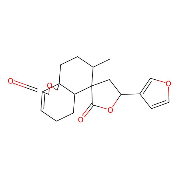 2D Structure of (5'R,6aS,7R,8R,10aS)-5'-(furan-3-yl)-8-methylspiro[5,6,6a,8,9,10-hexahydro-1H-benzo[d][2]benzofuran-7,3'-oxolane]-2',3-dione