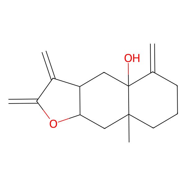 2D Structure of (3aR,4aS,8aR,9aR)-8a-methyl-2,3,5-trimethylidene-4,6,7,8,9,9a-hexahydro-3aH-benzo[f][1]benzofuran-4a-ol