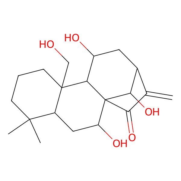 2D Structure of 2,11,16-Trihydroxy-9-(hydroxymethyl)-5,5-dimethyl-14-methylidenetetracyclo[11.2.1.01,10.04,9]hexadecan-15-one