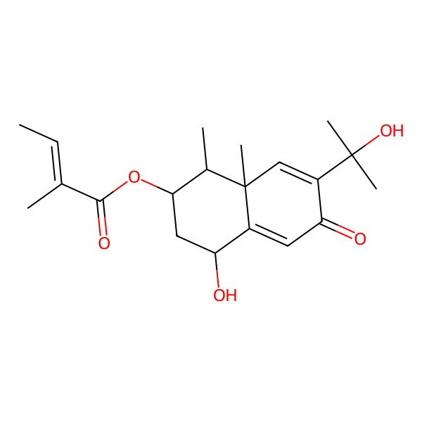 2D Structure of [(1R,2S,4R,8aR)-4-hydroxy-7-(2-hydroxypropan-2-yl)-1,8a-dimethyl-6-oxo-1,2,3,4-tetrahydronaphthalen-2-yl] (Z)-2-methylbut-2-enoate