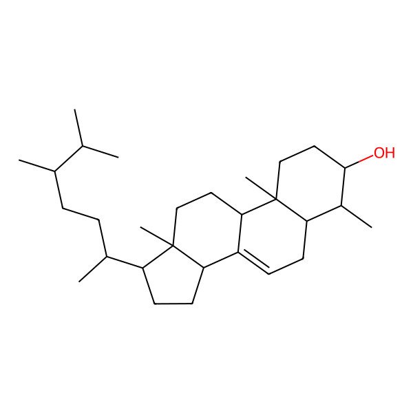 2D Structure of (3S,4S,5S,9R,10S,13R,14R,17R)-17-[(2R,5S)-5,6-dimethylheptan-2-yl]-4,10,13-trimethyl-2,3,4,5,6,9,11,12,14,15,16,17-dodecahydro-1H-cyclopenta[a]phenanthren-3-ol