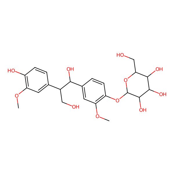 2D Structure of 2-[4-[1,3-Dihydroxy-2-(4-hydroxy-3-methoxyphenyl)propyl]-2-methoxyphenoxy]-6-(hydroxymethyl)oxane-3,4,5-triol