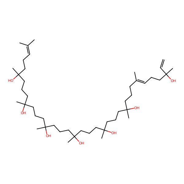 2D Structure of (3S,6E,11S,15S,19S,23S,27S,31S)-3,7,11,15,19,23,27,31,35-nonamethylhexatriaconta-1,6,34-triene-3,11,15,19,23,27,31-heptol