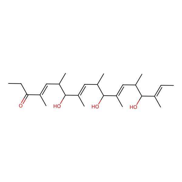 2D Structure of (4E,6S,7S,8E,10S,11S,12E,14S,15S,16E)-7,11,15-trihydroxy-4,6,8,10,12,14,16-heptamethyloctadeca-4,8,12,16-tetraen-3-one