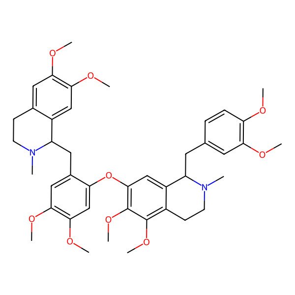 2D Structure of 7-[2-[(6,7-dimethoxy-2-methyl-3,4-dihydro-1H-isoquinolin-1-yl)methyl]-4,5-dimethoxyphenoxy]-1-[(3,4-dimethoxyphenyl)methyl]-5,6-dimethoxy-2-methyl-3,4-dihydro-1H-isoquinoline