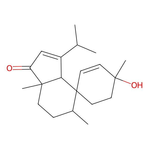 2D Structure of (3aR,4S,5S,6'S,7aS)-6'-hydroxy-5,6',7a-trimethyl-3-propan-2-ylspiro[3a,5,6,7-tetrahydroindene-4,3'-cyclohexene]-1-one