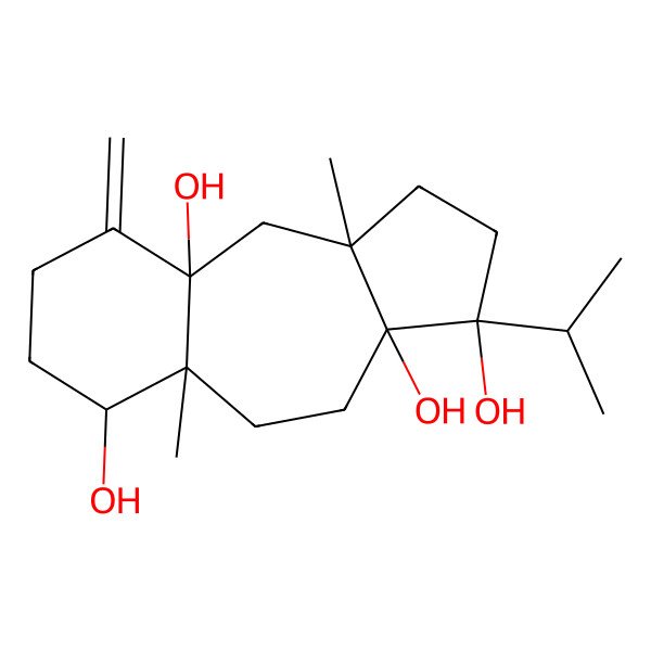 2D Structure of (3R,3aS,5aR,6R,9aS,10aR)-5a,10a-dimethyl-9-methylidene-3-propan-2-yl-1,2,4,5,6,7,8,10-octahydrobenzo[f]azulene-3,3a,6,9a-tetrol