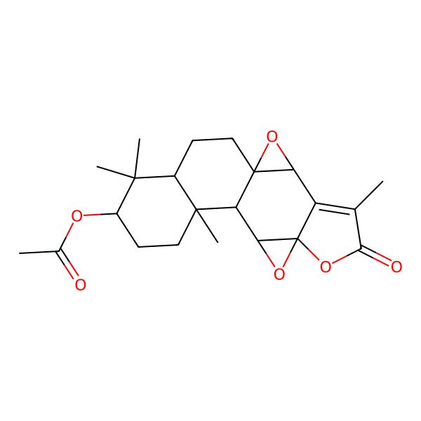 2D Structure of [(1S,8S,11R,12R,17S)-5,12,16,16-tetramethyl-6-oxo-2,7,9-trioxahexacyclo[9.8.0.01,3.04,8.08,10.012,17]nonadec-4-en-15-yl] acetate