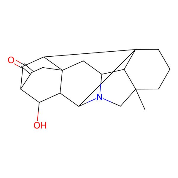 2D Structure of (1S,5R,8R,9S,10R,11S,14S,16S,17R,18R)-10-hydroxy-5-methyl-12-methylidene-7-azaheptacyclo[9.6.2.01,8.05,17.07,16.09,14.014,18]nonadecan-19-one