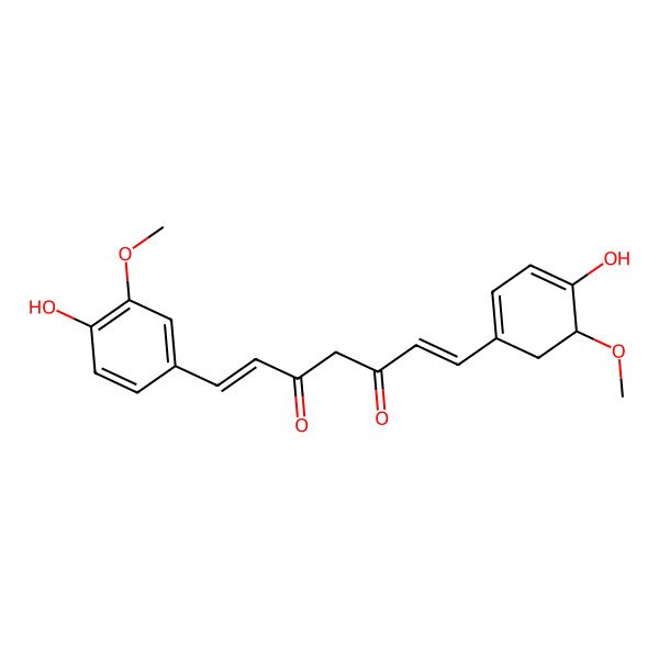 2D Structure of (1E,6E)-1-(4-hydroxy-5-methoxycyclohexa-1,3-dien-1-yl)-7-(4-hydroxy-3-methoxyphenyl)hepta-1,6-diene-3,5-dione 2D Structure of (1E,6E)-1-(4-hydroxy-5-methoxycyclohexa-1,3-dien-1-yl)-7-(4-hydroxy-3-methoxyphenyl)hepta-1,6-diene-3,5-dione