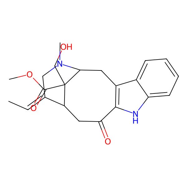 2D Structure of methyl (1S,14S,15Z,18S)-15-ethylidene-18-(hydroxymethyl)-17-methyl-12-oxo-10,17-diazatetracyclo[12.3.1.03,11.04,9]octadeca-3(11),4,6,8-tetraene-18-carboxylate
