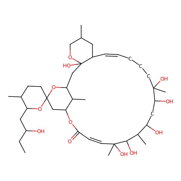 2D Structure of (1R,3R,5'S,6S,6'S,8S,9Z,14R,15R,17R,18R,19R,20S,21E,25R,27R,29R)-3,14,15,17,19,20-hexahydroxy-6'-[(2R)-2-hydroxybutyl]-5',6,14,18,20,29-hexamethylspiro[4,24,28-trioxatricyclo[23.3.1.03,8]nonacosa-9,21-diene-27,2'-oxane]-23-one