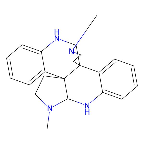 2D Structure of (1R,9R,13R,21R)-10,22-dimethyl-8,10,20,22-tetrazahexacyclo[11.11.0.01,21.02,7.09,13.014,19]tetracosa-2,4,6,14,16,18-hexaene
