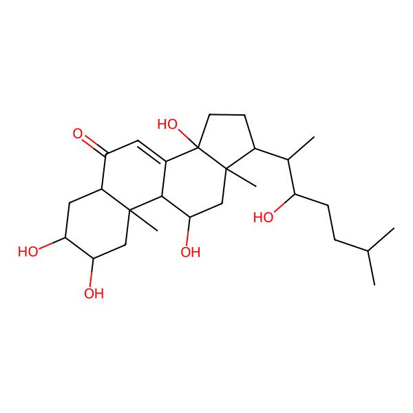 2D Structure of 2,3,11,14-tetrahydroxy-17-(3-hydroxy-6-methylheptan-2-yl)-10,13-dimethyl-2,3,4,5,9,11,12,15,16,17-decahydro-1H-cyclopenta[a]phenanthren-6-one