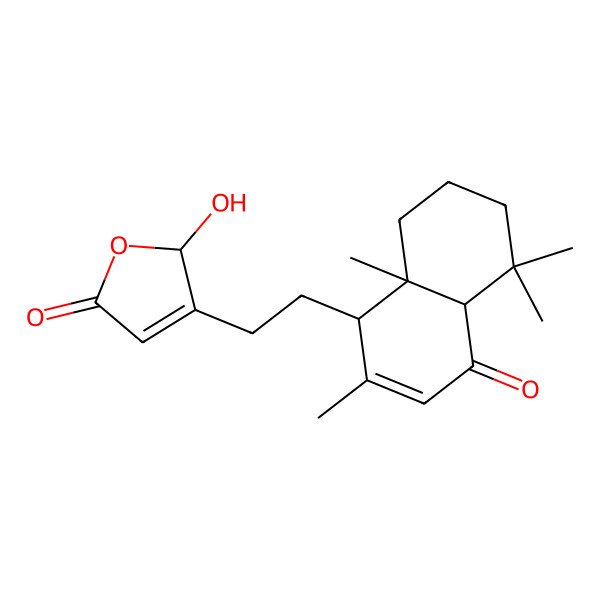 2D Structure of (2S)-3-[2-[(1R,4aR,8aS)-2,5,5,8a-tetramethyl-4-oxo-4a,6,7,8-tetrahydro-1H-naphthalen-1-yl]ethyl]-2-hydroxy-2H-furan-5-one