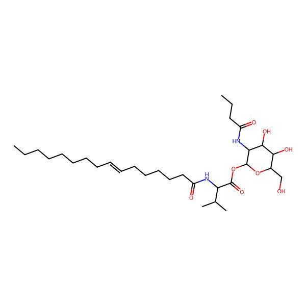 2D Structure of [3-(Butanoylamino)-4,5-dihydroxy-6-(hydroxymethyl)oxan-2-yl] 2-(hexadec-7-enoylamino)-3-methylbutanoate