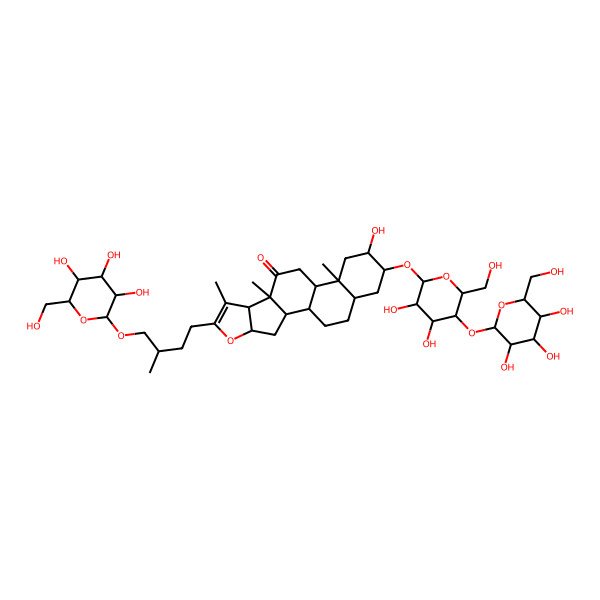 2D Structure of 16-[3,4-Dihydroxy-6-(hydroxymethyl)-5-[3,4,5-trihydroxy-6-(hydroxymethyl)oxan-2-yl]oxyoxan-2-yl]oxy-15-hydroxy-7,9,13-trimethyl-6-[3-methyl-4-[3,4,5-trihydroxy-6-(hydroxymethyl)oxan-2-yl]oxybutyl]-5-oxapentacyclo[10.8.0.02,9.04,8.013,18]icos-6-en-10-one