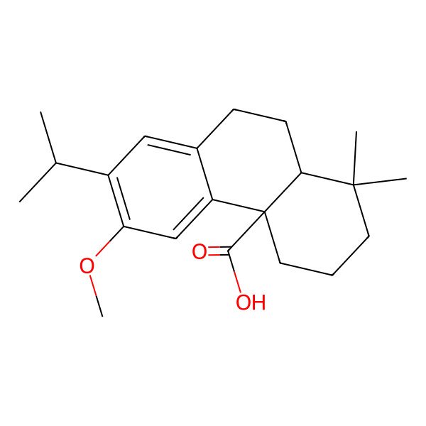 2D Structure of (4aR,10aR)-6-methoxy-1,1-dimethyl-7-propan-2-yl-2,3,4,9,10,10a-hexahydrophenanthrene-4a-carboxylic acid