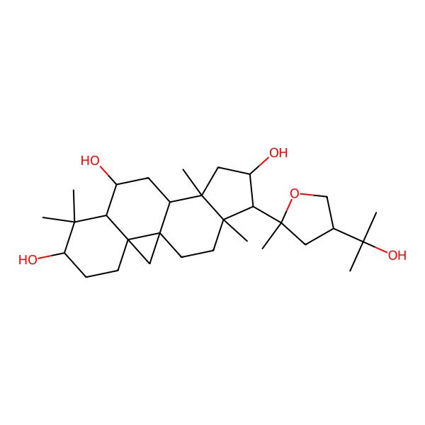 2D Structure of (1S,3R,6S,8R,9S,11S,12S,14S,15R,16R)-15-[(2R,4S)-4-(2-hydroxypropan-2-yl)-2-methyloxolan-2-yl]-7,7,12,16-tetramethylpentacyclo[9.7.0.01,3.03,8.012,16]octadecane-6,9,14-triol
