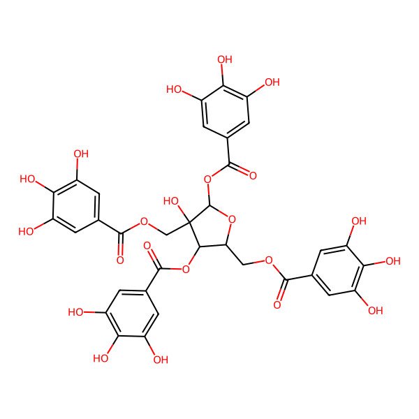 2D Structure of [(2R,3R,4R,5R)-4-hydroxy-3,5-bis[(3,4,5-trihydroxybenzoyl)oxy]-4-[(3,4,5-trihydroxybenzoyl)oxymethyl]oxolan-2-yl]methyl 3,4,5-trihydroxybenzoate