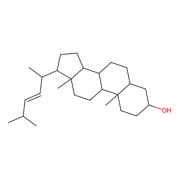 2D Structure of (3R,5S,8R,9S,10S,13R,14S,17R)-10,13-dimethyl-17-[(E,2R)-5-methylhex-3-en-2-yl]-2,3,4,5,6,7,8,9,11,12,14,15,16,17-tetradecahydro-1H-cyclopenta[a]phenanthren-3-ol
