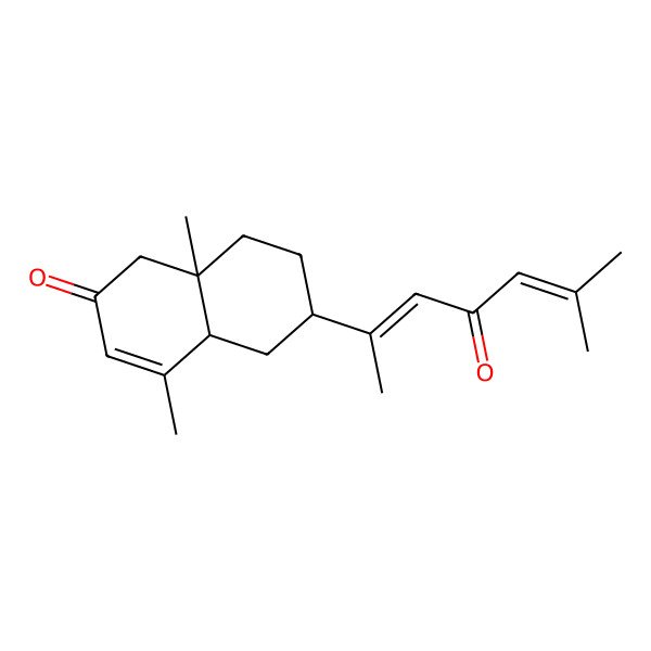 2D Structure of (4aR,8aS)-4,8a-dimethyl-6-[(2E)-6-methyl-4-oxohepta-2,5-dien-2-yl]-1,4a,5,6,7,8-hexahydronaphthalen-2-one